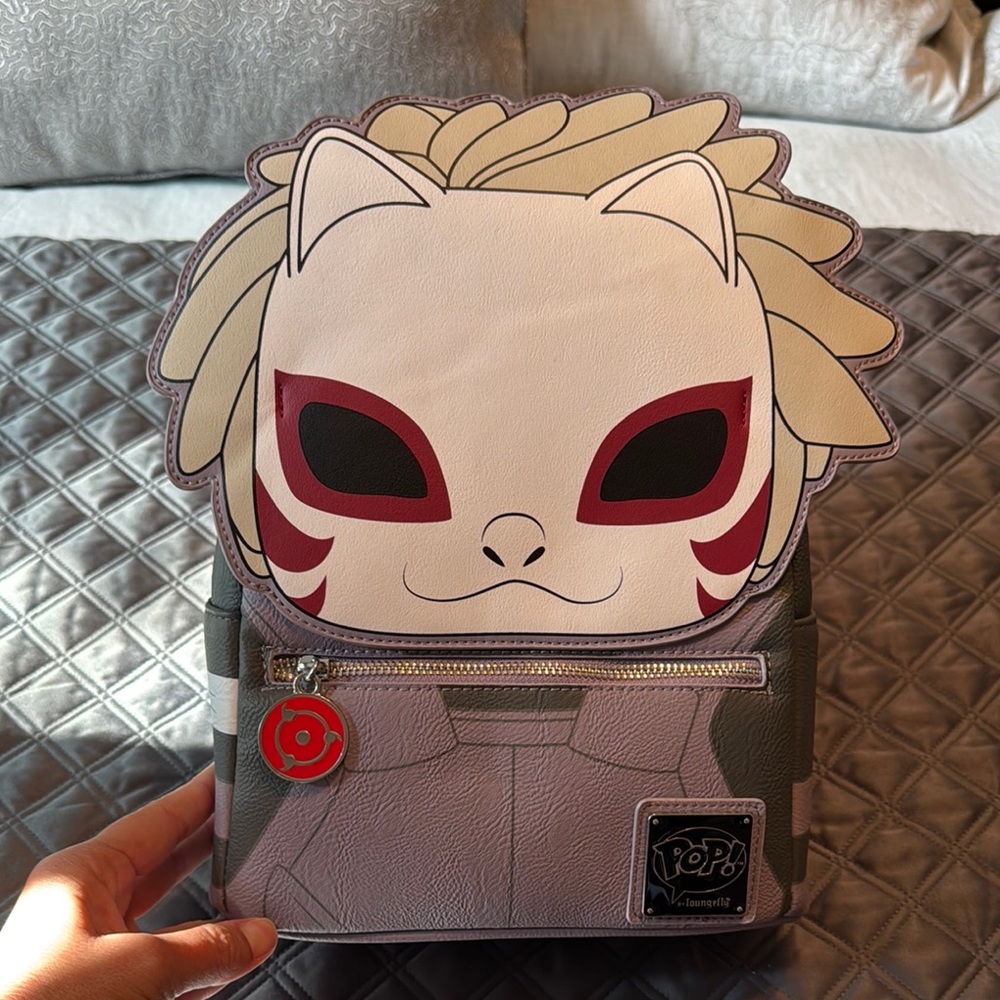 Loungefly Naruto Shippuden Pop Gray and Cream Anime Character Bag